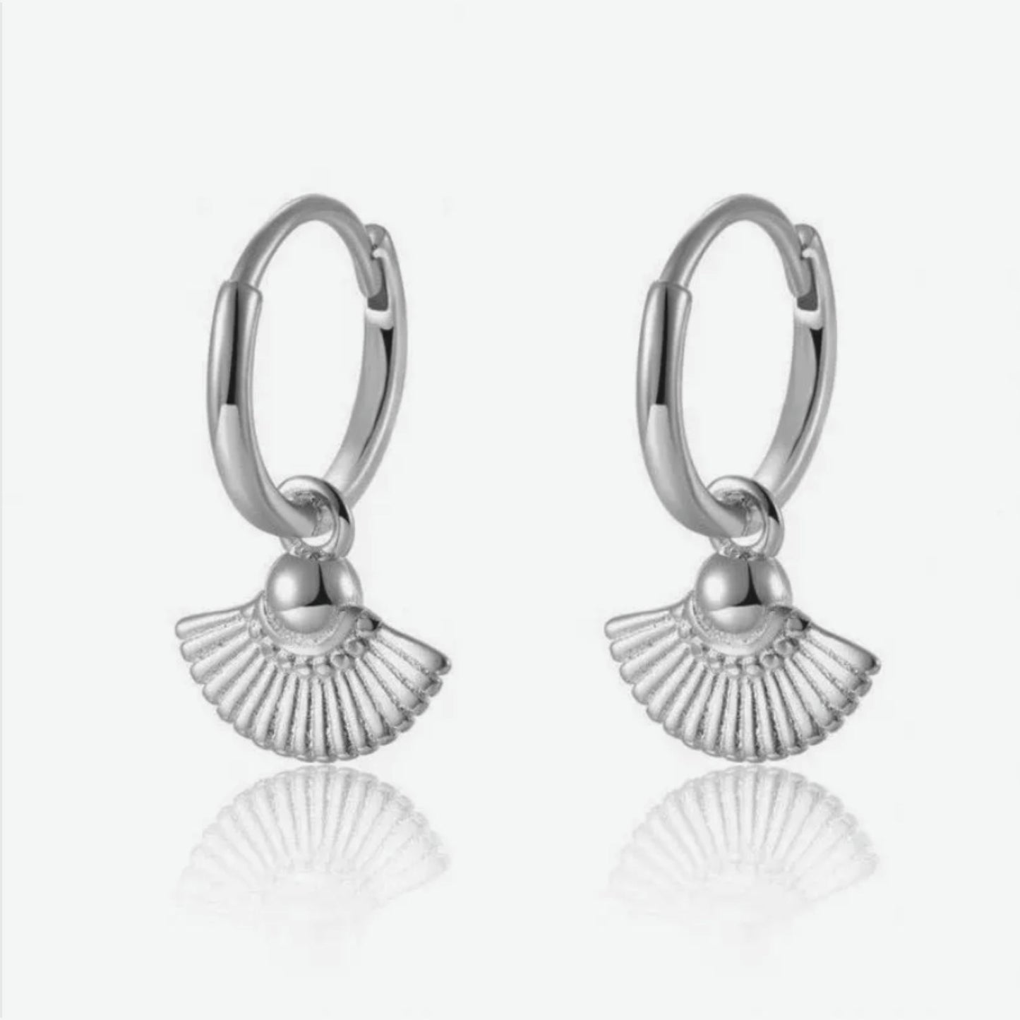 Minimalist Vintage Charm Hoops - Rhodium