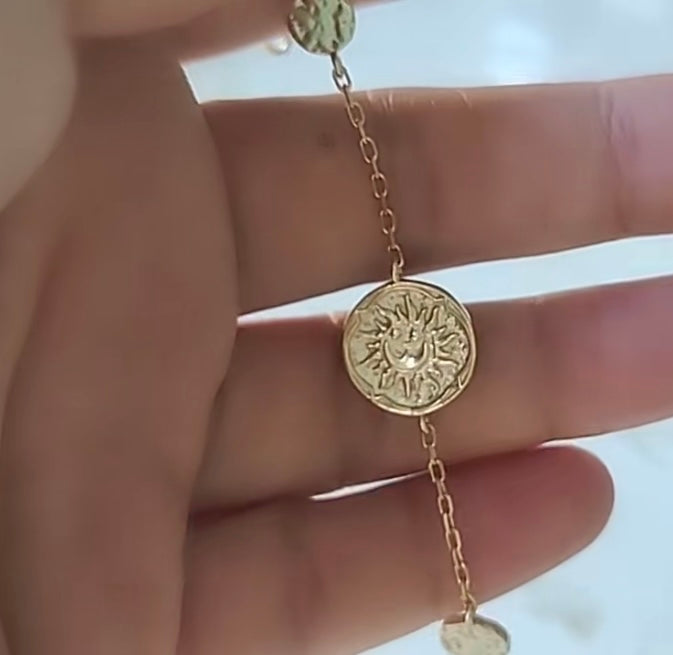 Boho Sun Gold Coin Bracelet - Gold