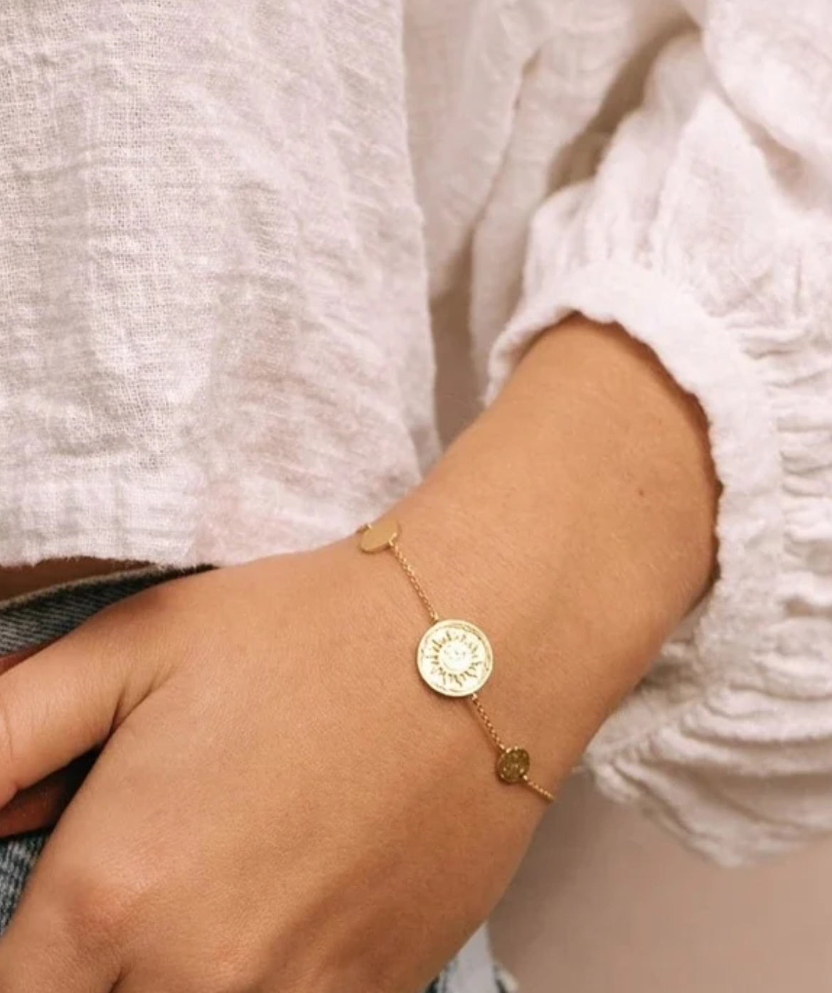 Boho Sun Gold Coin Bracelet - Gold