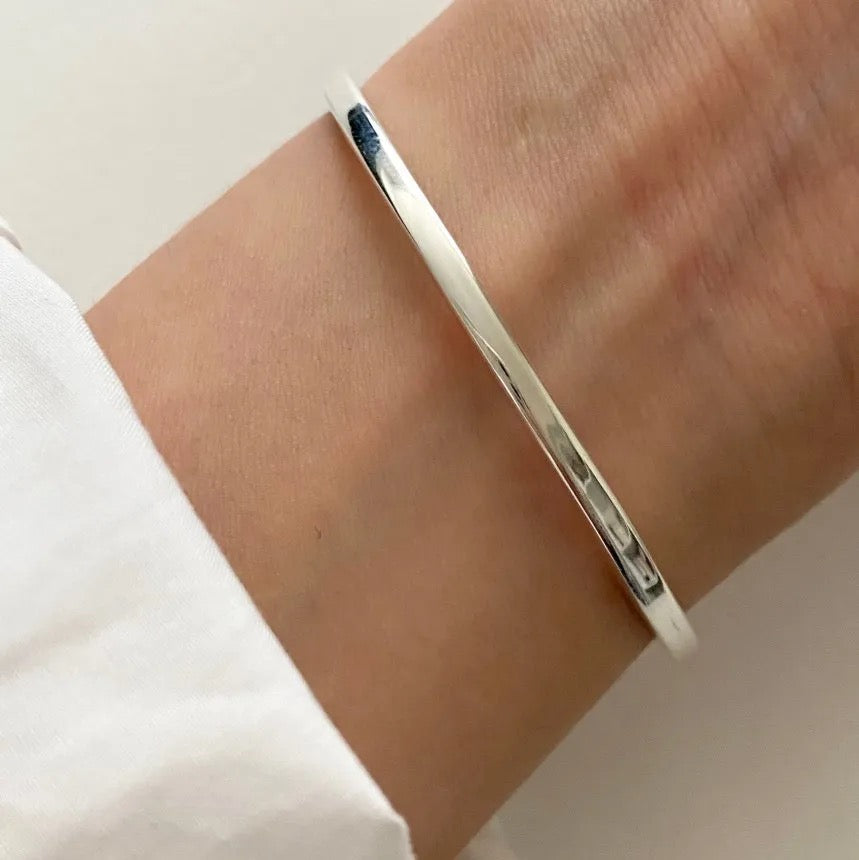 Simple Open Cuff Bracelet - Platinum