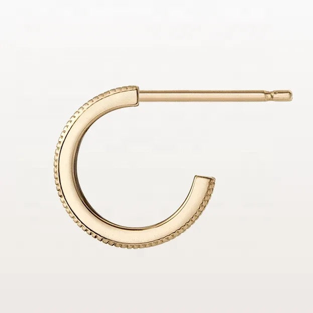 Beaded Edge Open Mini Hoops - Gold