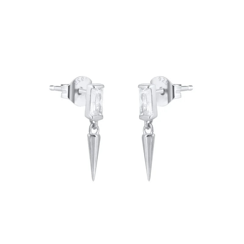 Rivet Stud Earrings - Platinum