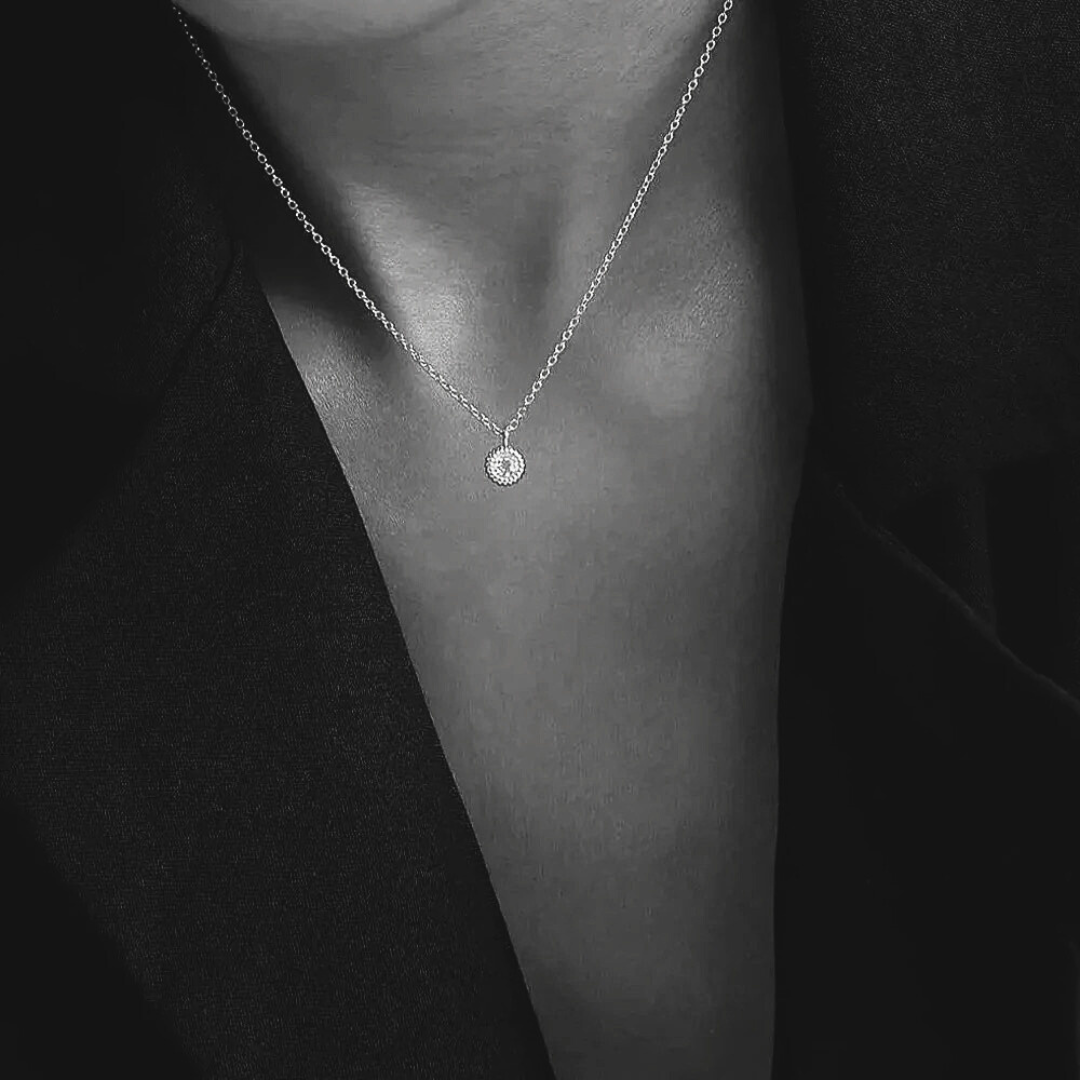 Minimalist Simple Round Zircon Necklace - Platinum